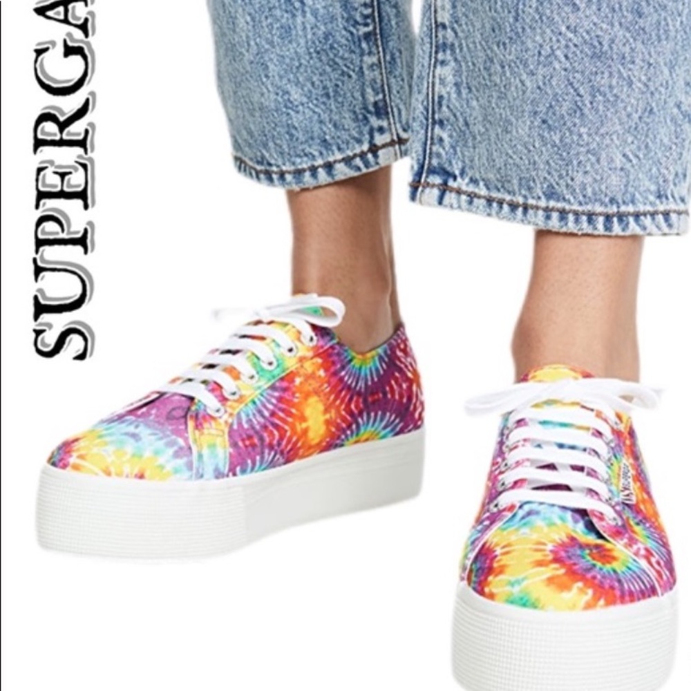 🔥🔥Superga Fabric Tie Dye Platform Sneakers